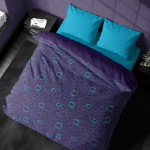 Geometric Retro-fyrkanter i Blue Duvet Cover