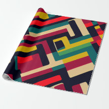 Geometric Retro Gift Wrapping Papper