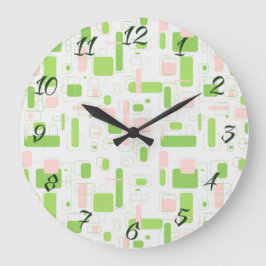 Geometric Retro Midhundsmodern Stor Klocka