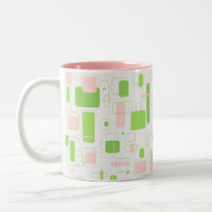Geometric Retro Midhundsmodern Två-Tonad Mugg