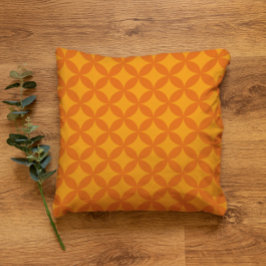 Geometric Retro Modern Orange Sol i medelårhundrad Kudde