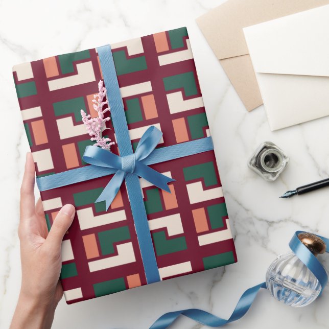 Geometric Retro Mönster Presentpapper (Gifting)