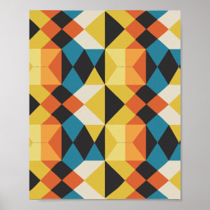Geometric Retro Mosaic Mönster Poster