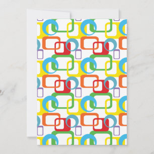 Geometric Retro Multicolor Mönster Inbjudningar