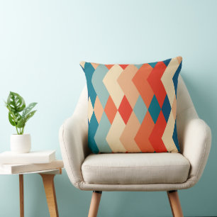 Geometric Retro Multifärgad Triangle Mönster Kudde