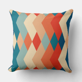 Geometric Retro Multifärgad Triangle Mönster Kudde
