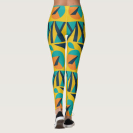 Geometric Retro Pop Art Mönster Leggings