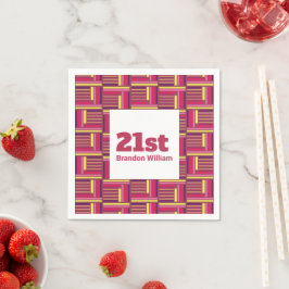 Geometric Retro Style Pappersservett