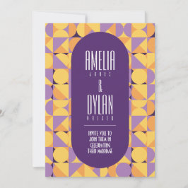 Geometric Retro Vibes Autumn färg Inbjudningar