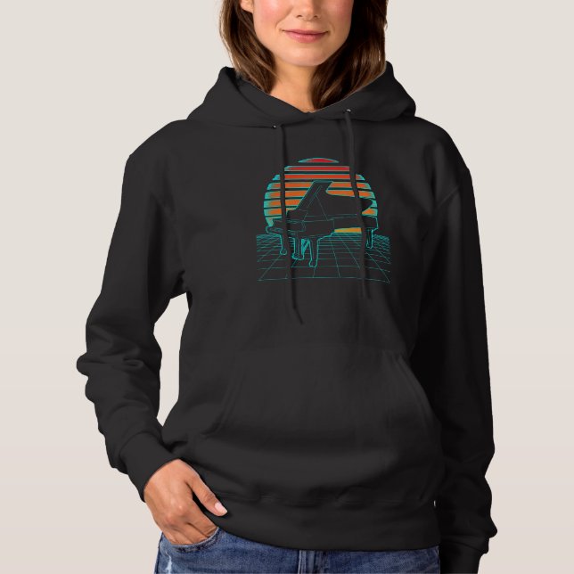 Geometric Retro Wave Piano Futurism for Musician P T Shirt (Framsida)