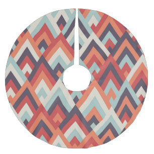 Geometric Rhombus: Vintage Colorful Mönster. Julgransmatta Borstad Polyester