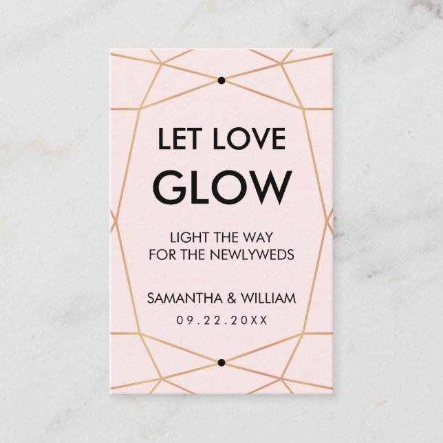 Geometric Ro Guld Glow Stick Märkre | ANPASSNINGSB Visitkort (Framsida)