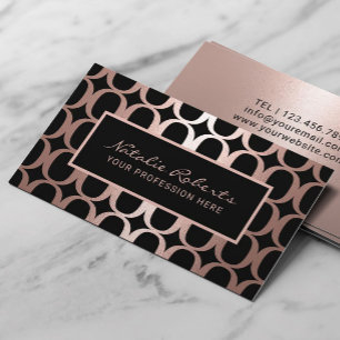 Geometric Ro Guld Hair Stylist Beauty Salon Spa Visitkort