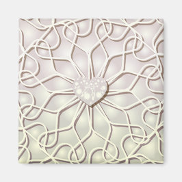 Geometric Ro Guld KÄRLEK Heart Mönster Magnet