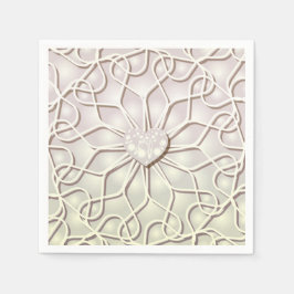 Geometric Ro Guld KÄRLEK Heart Mönster Pappersservett