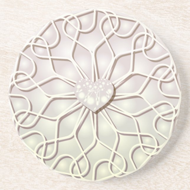 Geometric Ro Guld KÄRLEK Heart Mönster Underlägg (Framsidan)