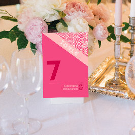 Geometric Ro Red Bröllop Bord-kort Bordsnummer