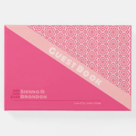 Geometric Ro Red Bröllop Guest Bok