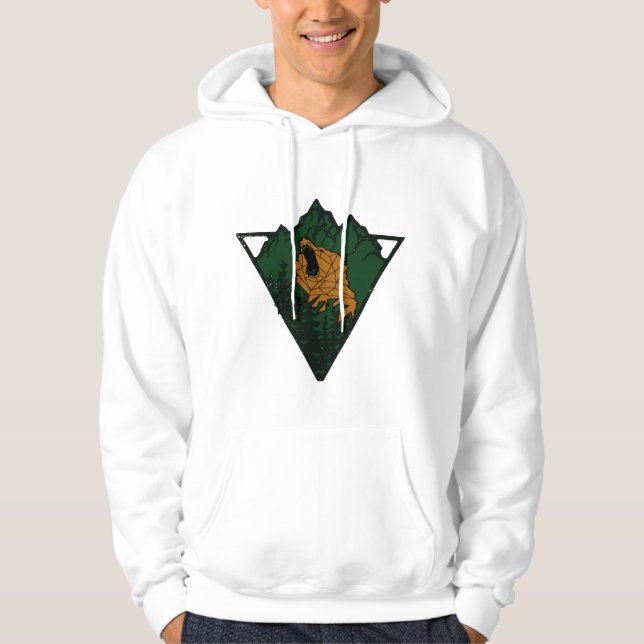 Geometric Roaring Bear Mountain Sweatshirt (Framsida)