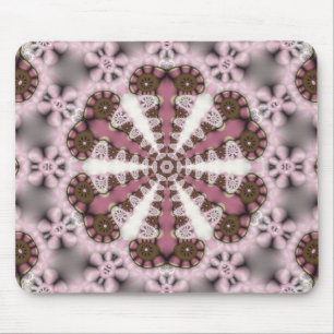 Geometric Rosa Brown Hexagon Star Mousepad Musmatta