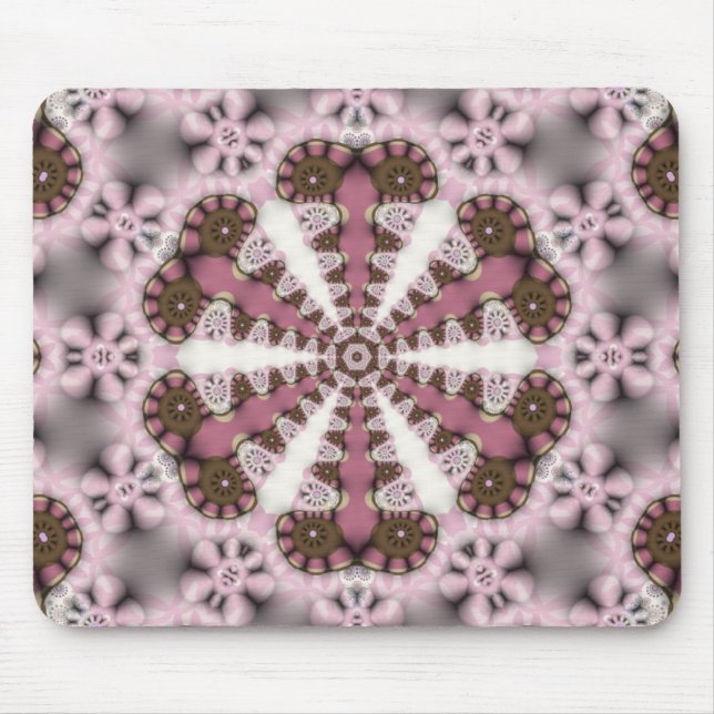 Geometric Rosa Brown Hexagon Star Mousepad Musmatta (Framsidan)