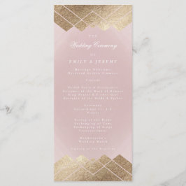 Geometric Rosa Guld Gatsby Bröllopsprogram Program