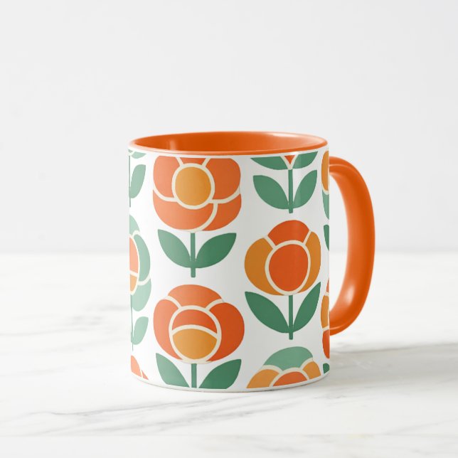 Geometric Rose Love Mugg (Framsida höger)
