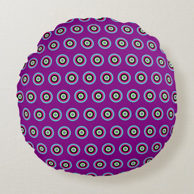 Geometric Round Dekorativ kudde - Bold & Pastel Fä (Framsidan)