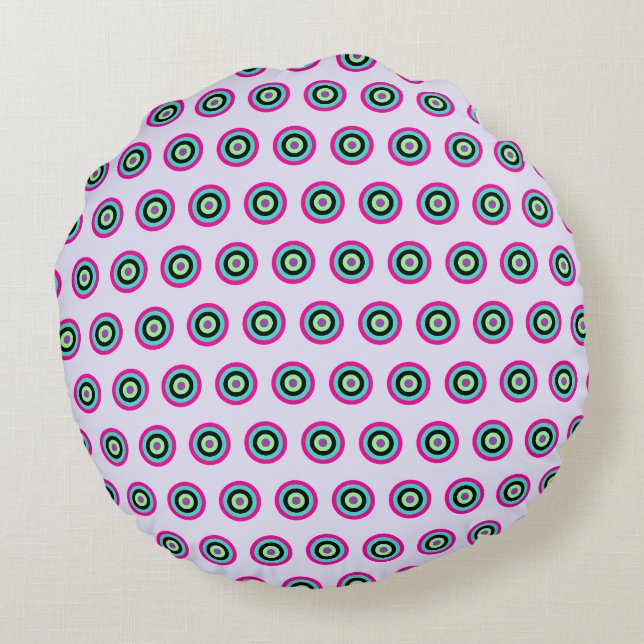 Geometric Round Dekorativ kudde - Bold & Pastel Fä (Baksidan)