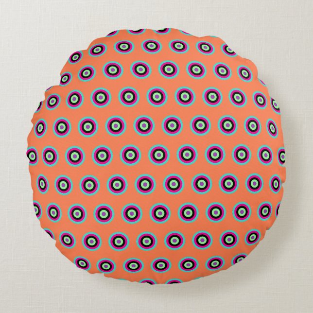 Geometric Round Dekorativ kudde - Bold & Pastel Fä (Framsidan)