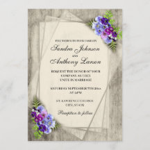 Geometric Rustic Elegant Pansies Bröllop