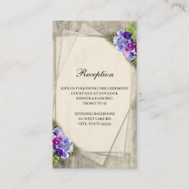 Geometric Rustic Elegant Pansies Wedding Reception Tilläggskort