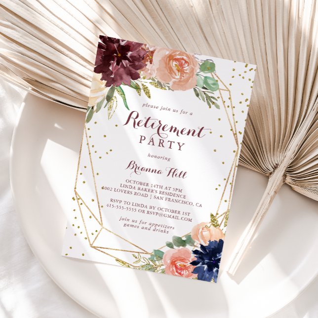 Geometric Rustic Guld Glitter Pension Party Inbjudningar (Skapare uppladdad)