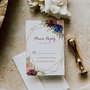 Geometric Rustic Guld Modern Calligraphy OSA Kort