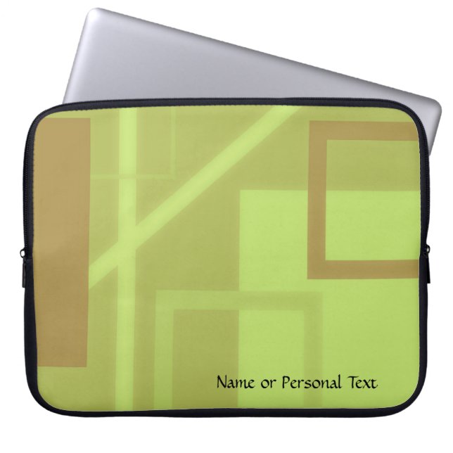 Geometric Sage Olive Green Art Laptop Personal Laptop Fodral (Framsidan)