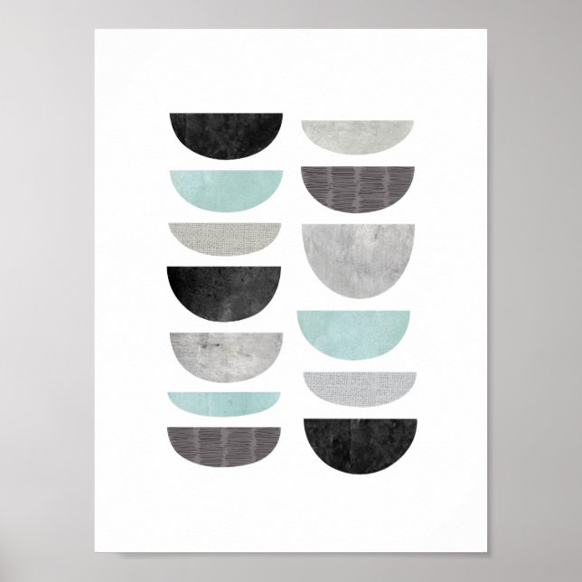 Geometric Scandinavian abstrakt modern art print Poster (Framsidan)