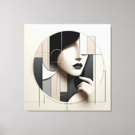 Geometric Sculpted Portrait Canvastryck
