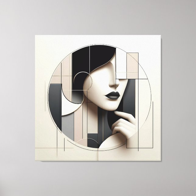 Geometric Sculpted Portrait Canvastryck (Framsida)