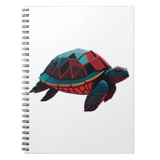 Geometric Sea Turtle Red Anteckningsbok