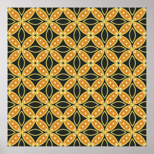 Geometric Seamless mönster-bakgrund. Batik-design Poster