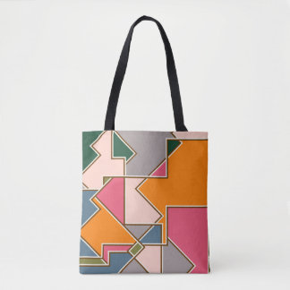 geometric seamless pattern, lines, orange, purple tygkasse