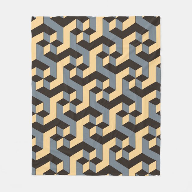 geometric seamless tile with complex rotating cubi fleecefilt (Framsidan)