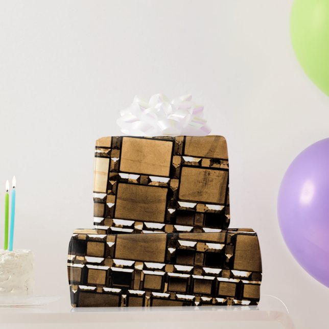 Geometric Sepia Spegel Presentpapper (Festgåvor)