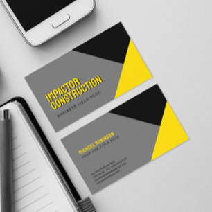 Geometric Shape Black Gult Sans Serif Visitkort