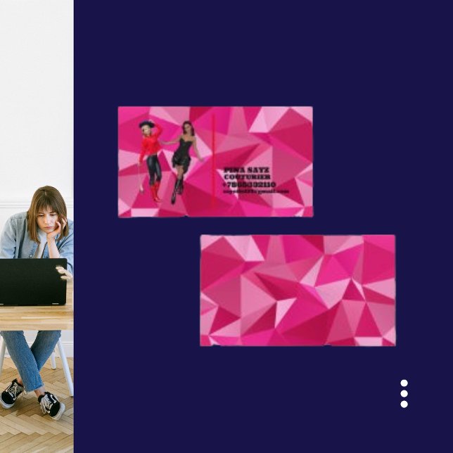 Geometric Shape Modern Rosa Couturier Visitkort (Skapare uppladdad)