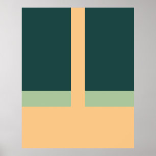 Geometric Shapes Abstrakt Art Grönt Apricot Färg Poster
