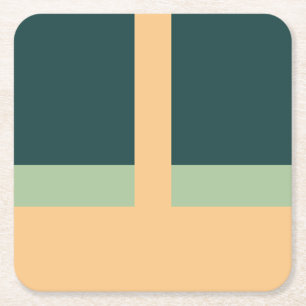 Geometric Shapes Abstrakt Art Grönt Apricot Färg Underlägg Papper Kvadrat