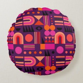 Geometric Shapes Abstrakt Seamless Mönster. Rund Kudde