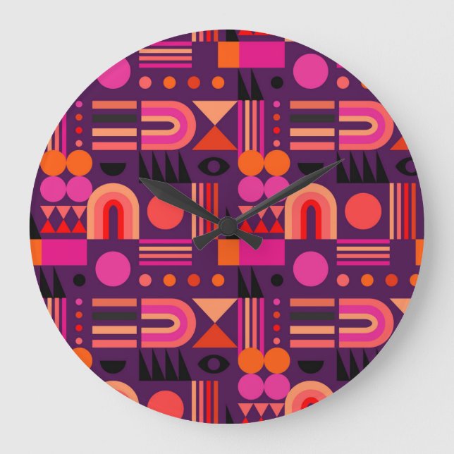 Geometric Shapes Abstrakt Seamless Mönster. Stor Klocka (Framsida)