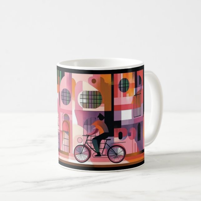 Geometric Shapes and Vibrant Colors Wall Art Print Kaffemugg (Framsida höger)